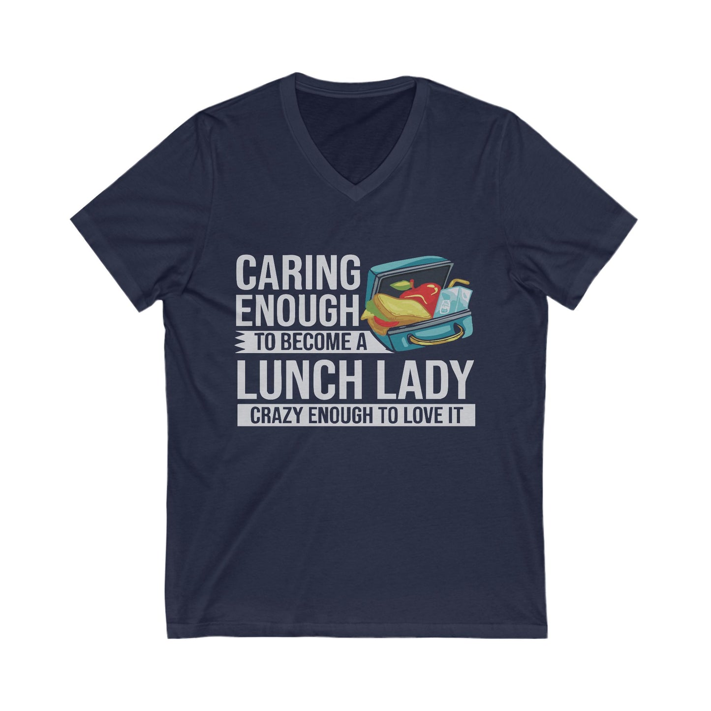 Cute Lunch Lady V-Neck Tee, Caregiver Shirt, Funny Teacher Gift, School Staff Apparel, Casual Everyday Wear