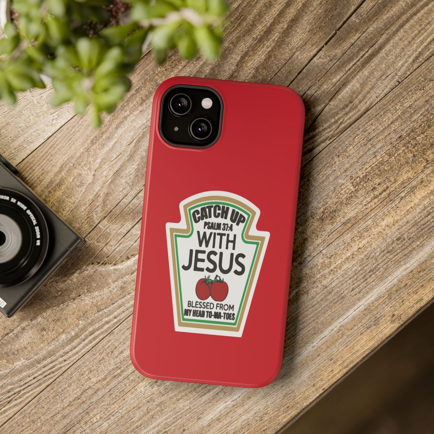 Fun Christian Phone Case, Catch Up with Jesus, Impact-Resistant, Faith-Based Gift, Religious Accessories, Bible Verses