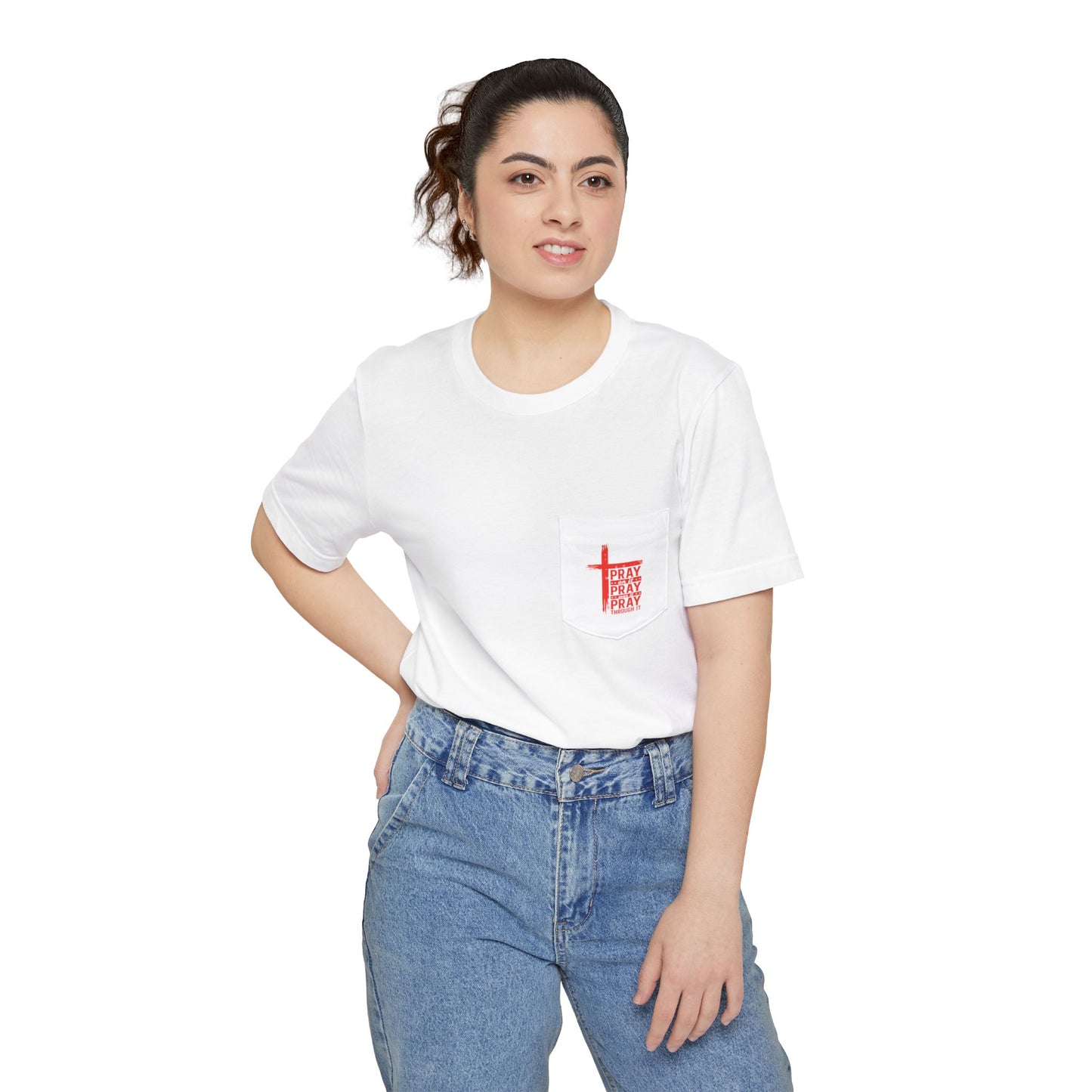 Faith-Inspired Unisex Pocket T-shirt - Perfect for Christian Men, Everyday Wear, Gifts for Dad, and Faith Celebrations