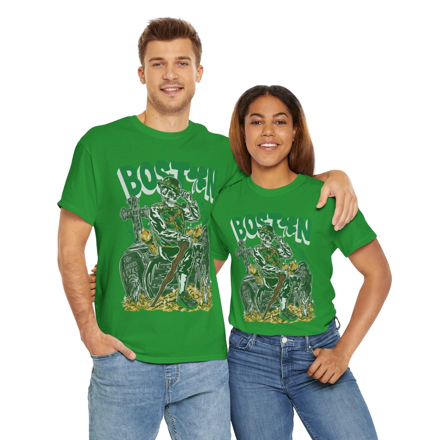 Boston Graphic Tee, Unisex Heavy Cotton T-Shirt, Vintage Boston Shirt, Irish Pride Apparel, St. Patrick's Day Gift, Casual Wear