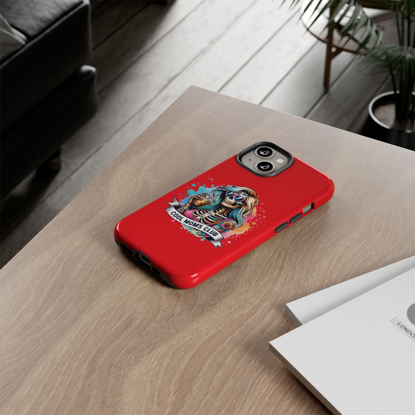 Cool Moms Club Phone Case - Tough Cases, Funky Phone Cover, Gift for Moms, Skeleton Design, Trendy Tech Accessories