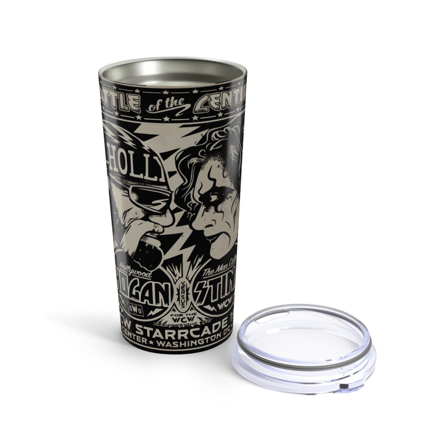 Tumbler 20oz Vintage Battle Hulk vs Sting WCW Wrestling Fans