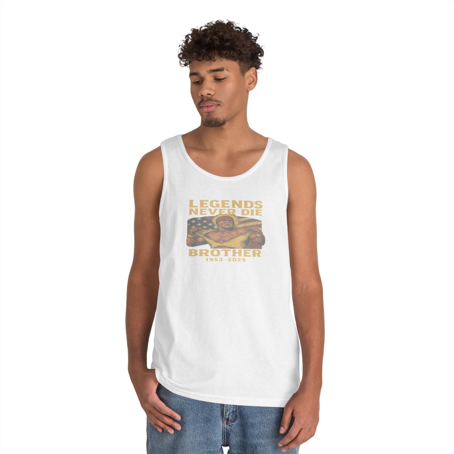 Unisex Heavy Cotton Tank Top | Legends Never Die Brother, Memorial Gift, Casual Wear, Summer Outfit, Unique Tribute
