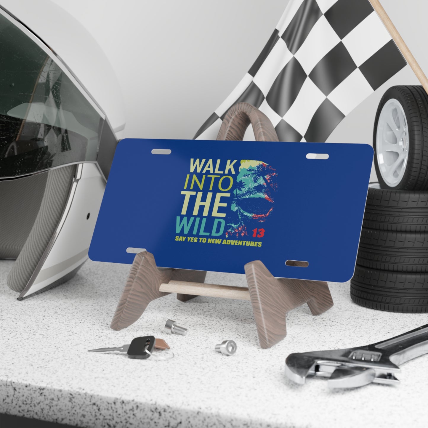 Adventure-Themed Vanity Plate, Car Decor, Gift for Travelers, Outdoor Enthusiasts, Unique Wall Art, Novelty License Plate