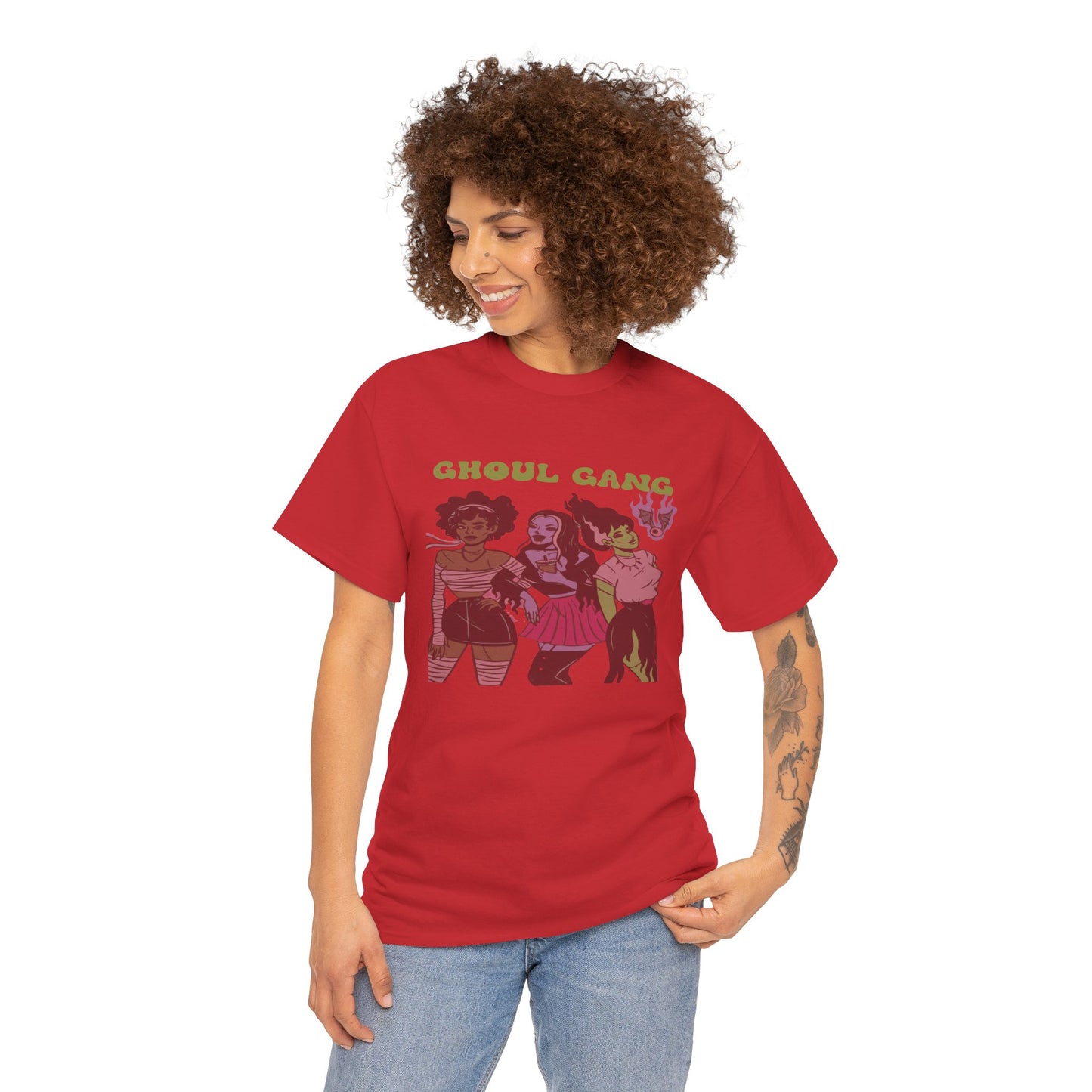Ghoul Gang Unisex Heavy Cotton Tee | Halloween T-Shirt, Spooky Apparel, Gothic Fashion, Funny Gift, Group Costume