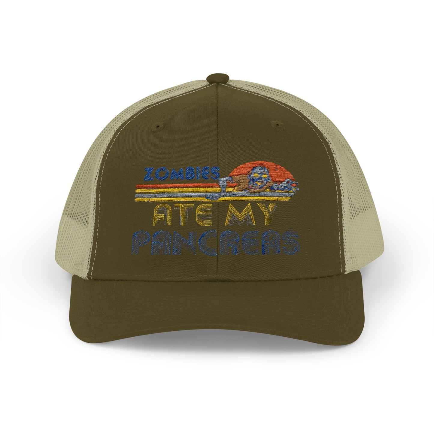 Retro Snapback Trucker Cap - Zombies Ate My Pancakes, Fun Casual Hat