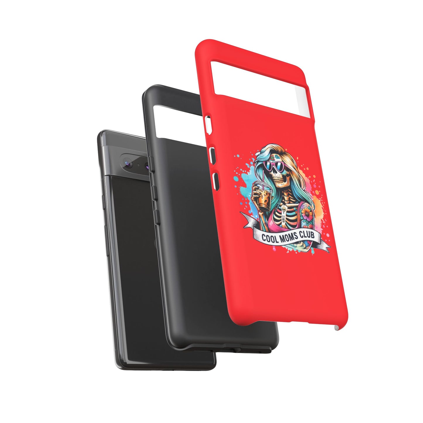 Cool Moms Club Phone Case - Tough Cases, Funky Phone Cover, Gift for Moms, Skeleton Design, Trendy Tech Accessories