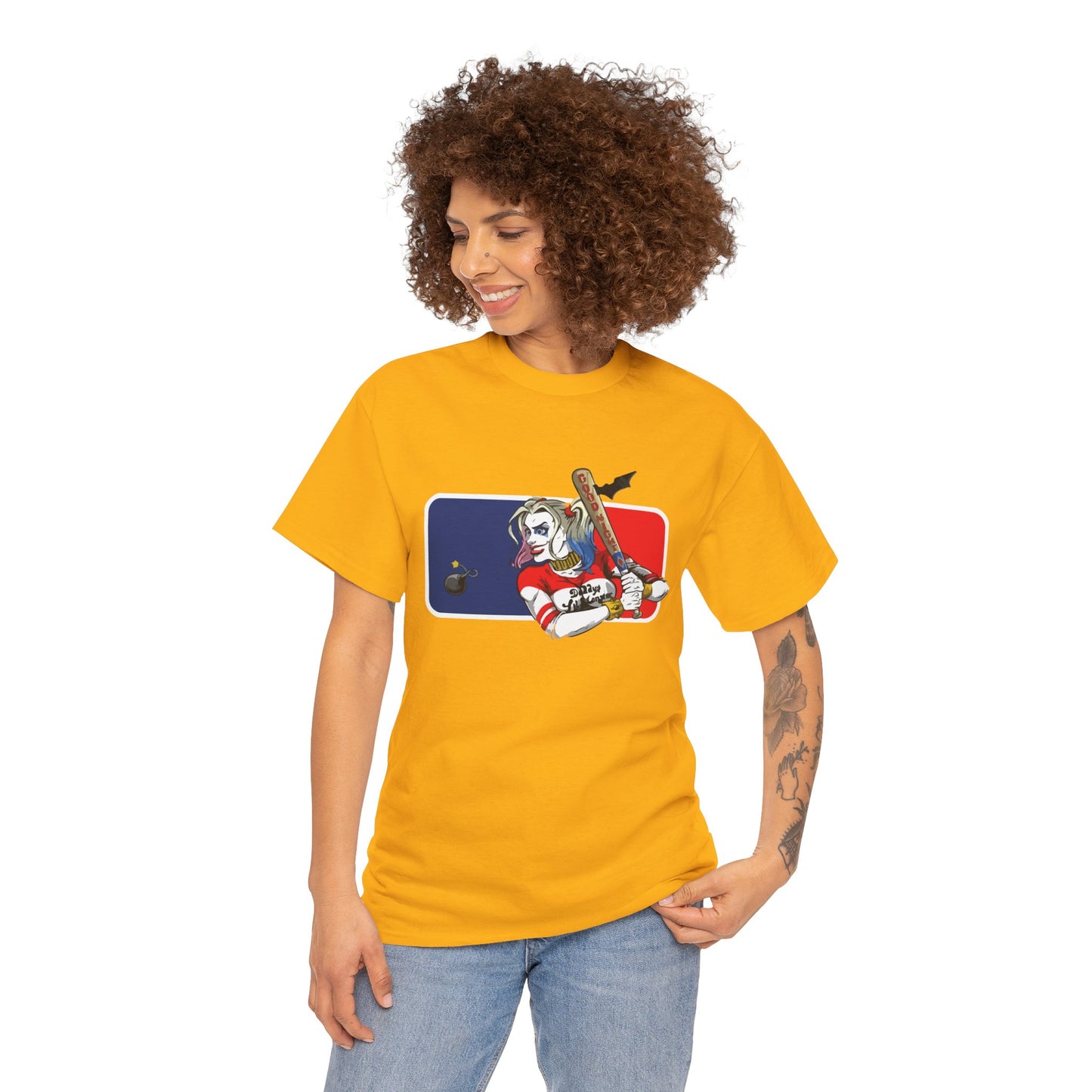 Unisex Baseball Graphic Tee - Harley Quinn DC Casual Wear for Sports Lovers