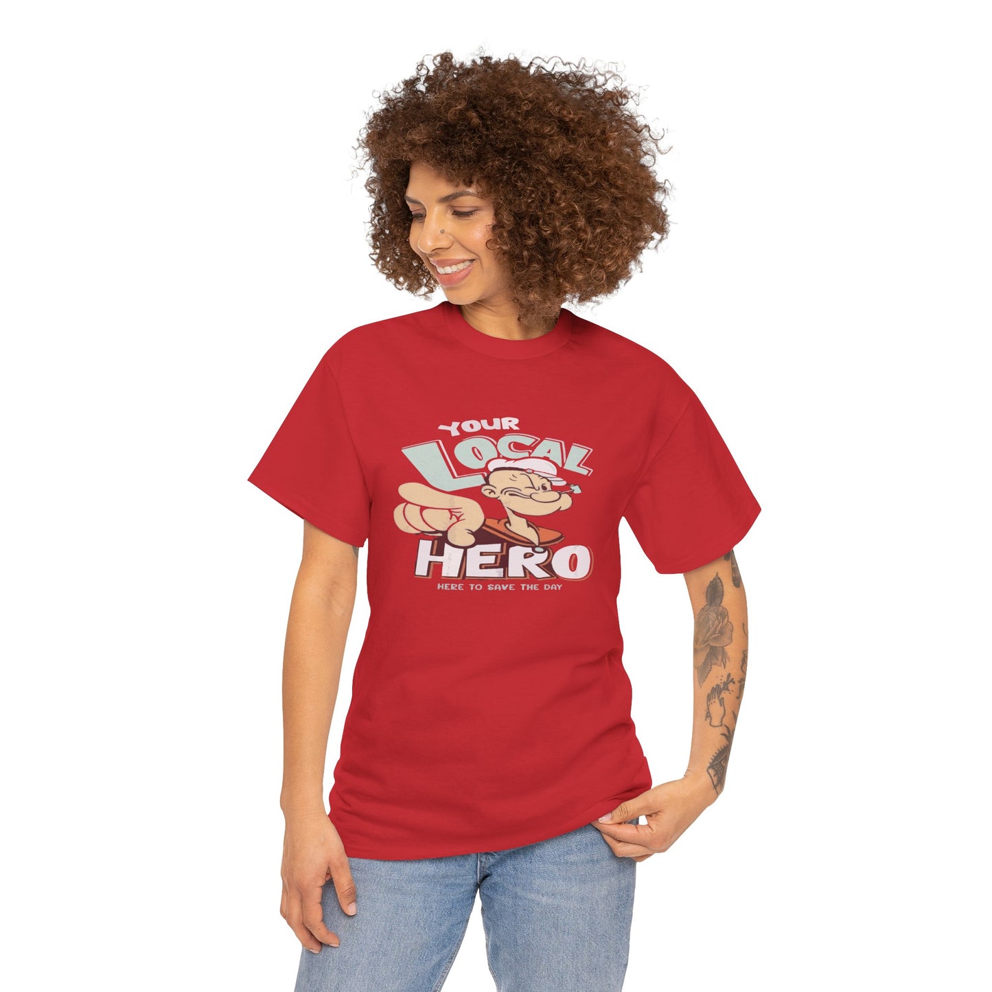 Local Hero Unisex Heavy Cotton Tee | Cool Graphic Tee for Everyday Wear, Gift for Friends, Casual Style, Birthday Gift, Gift for Heroes