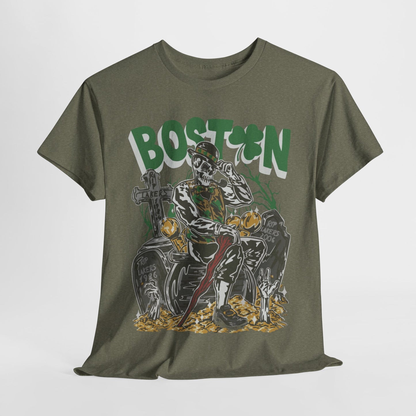 Boston Graphic Tee, Unisex Heavy Cotton T-Shirt, Vintage Boston Shirt, Irish Pride Apparel, St. Patrick's Day Gift, Casual Wear