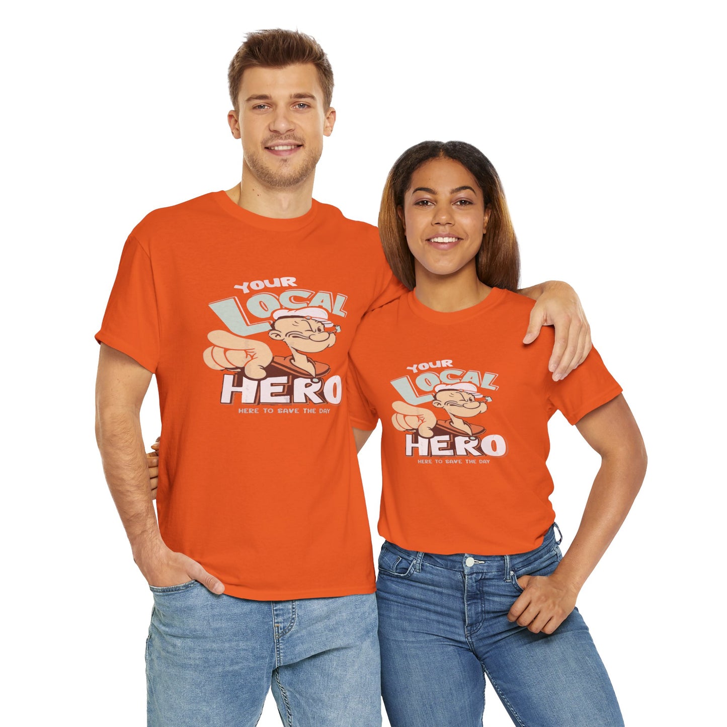 Local Hero Unisex Heavy Cotton Tee | Cool Graphic Tee for Everyday Wear, Gift for Friends, Casual Style, Birthday Gift, Gift for Heroes