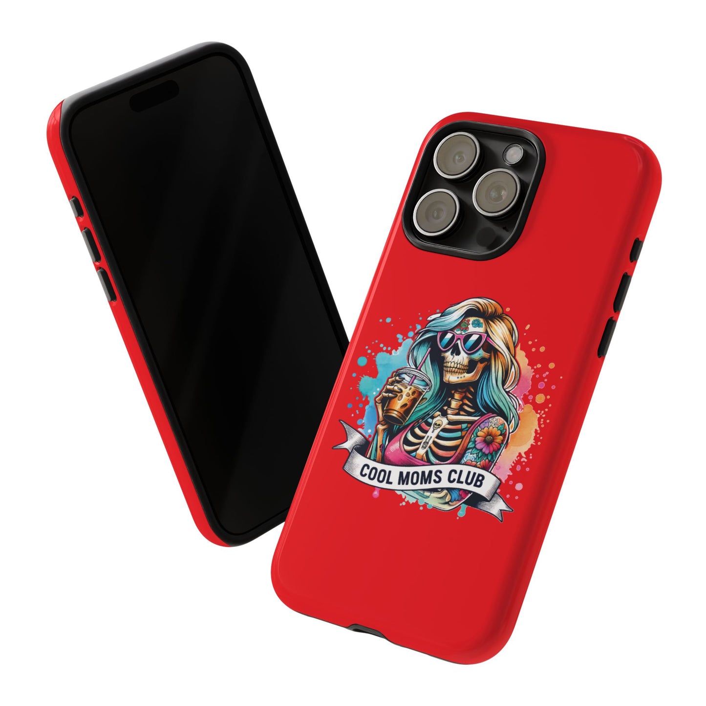 Cool Moms Club Phone Case - Tough Cases, Funky Phone Cover, Gift for Moms, Skeleton Design, Trendy Tech Accessories