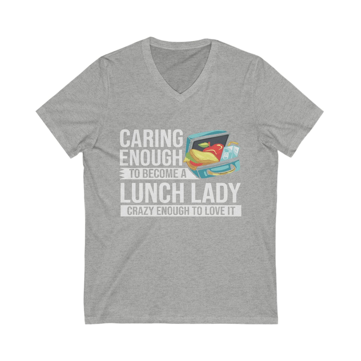 Cute Lunch Lady V-Neck Tee, Caregiver Shirt, Funny Teacher Gift, School Staff Apparel, Casual Everyday Wear
