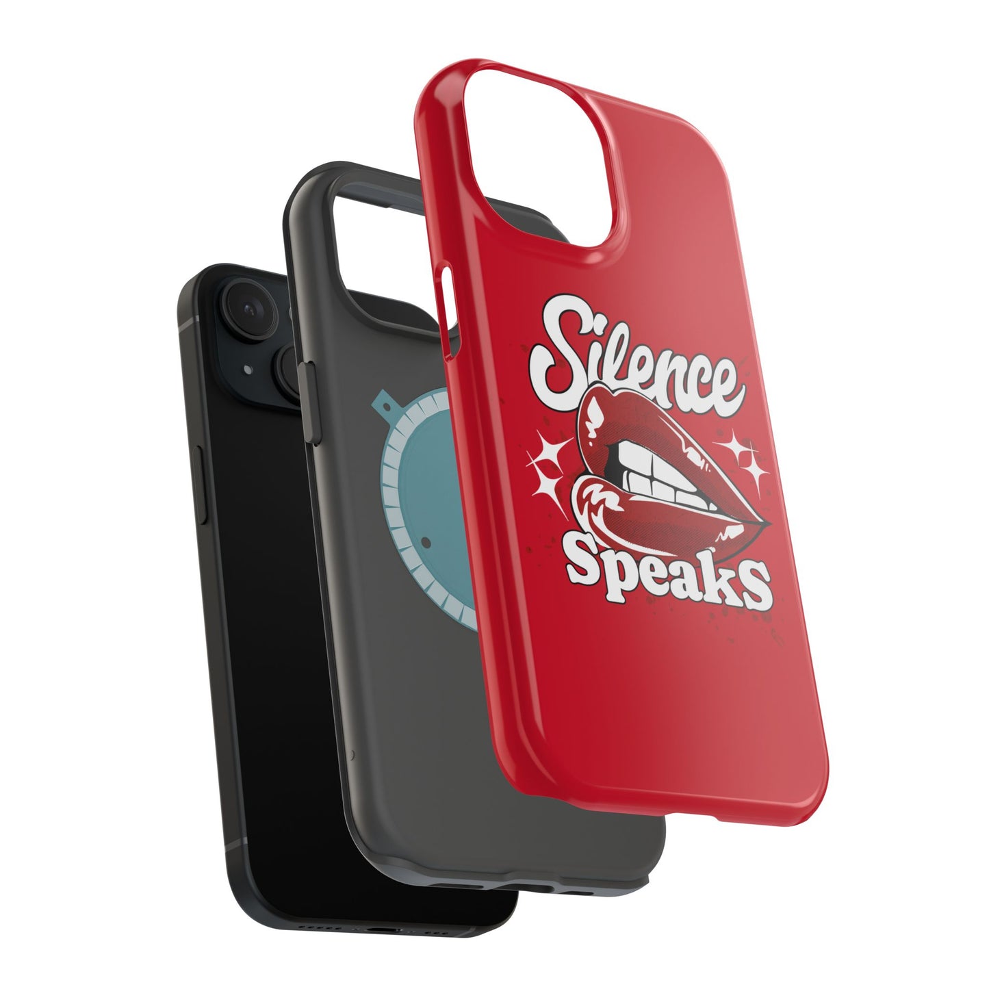 Bold Expression Magnetic Tough Cases, Phone Cover, Gift for Her, Pop Art, Trendy Accessory, Silence Speaks Design