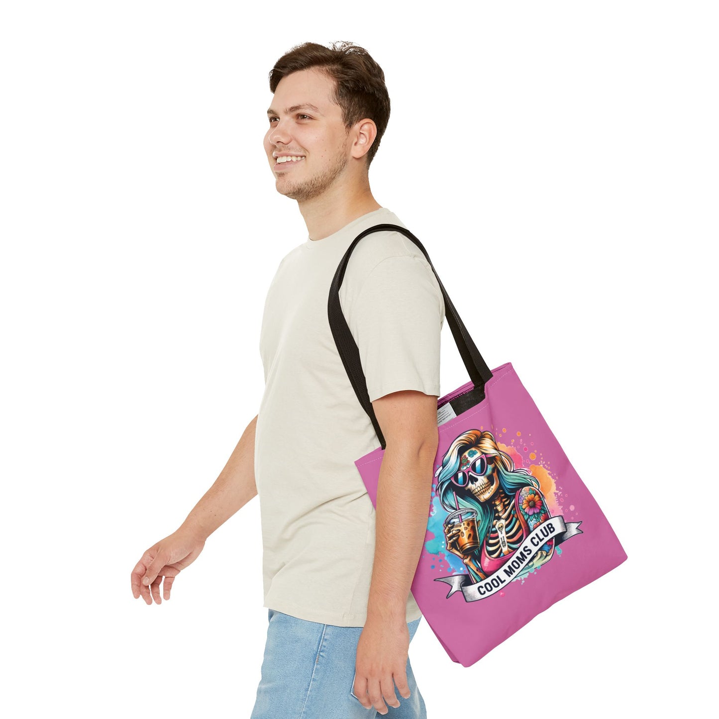 Cool Moms Club Tote Bag, Fun Tote, Sisterhood Gift, Beach Bag, Halloween Accessory, Colorful Shoulder Bag