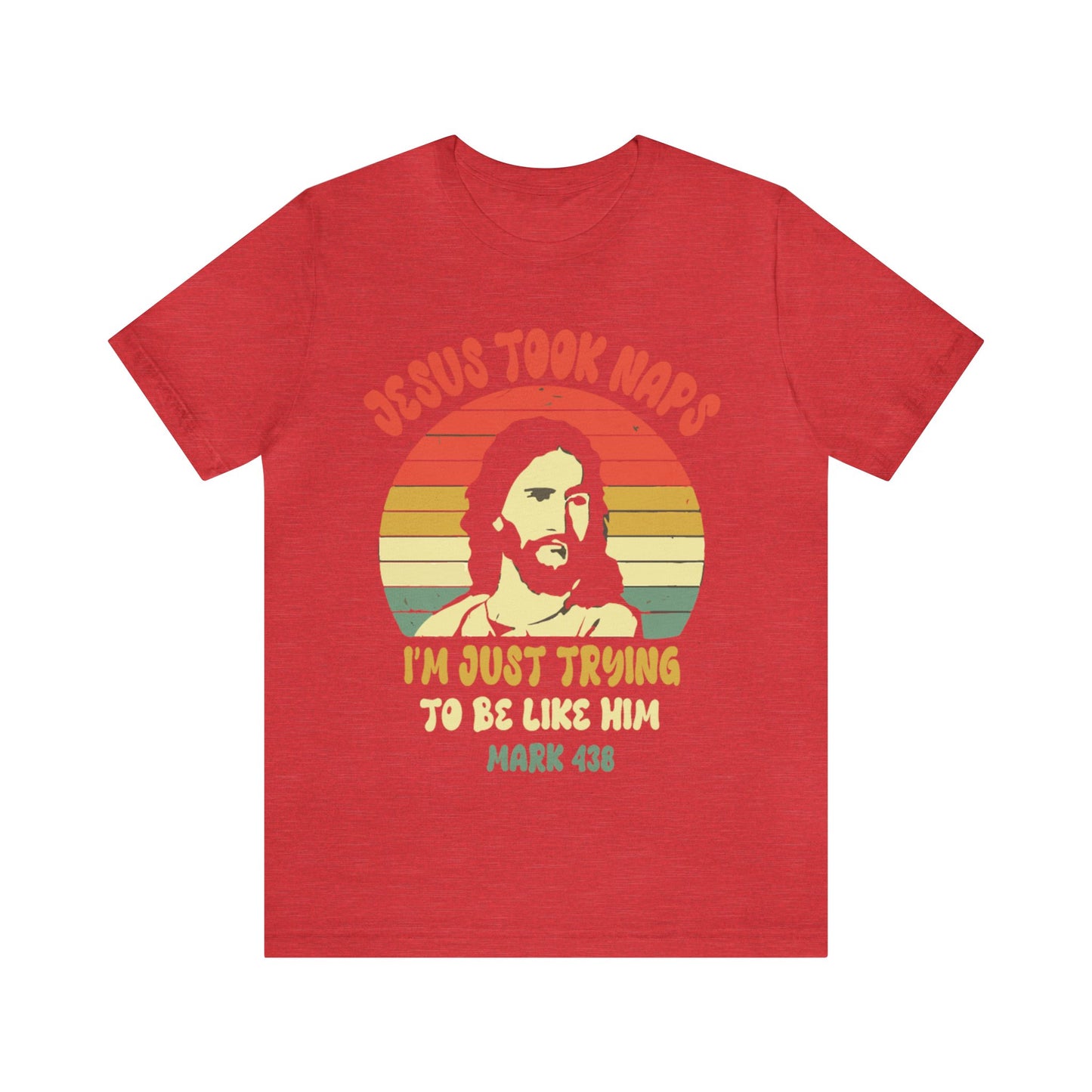 Jesus Took Naps Retro Jersey Short Sleeve Tee