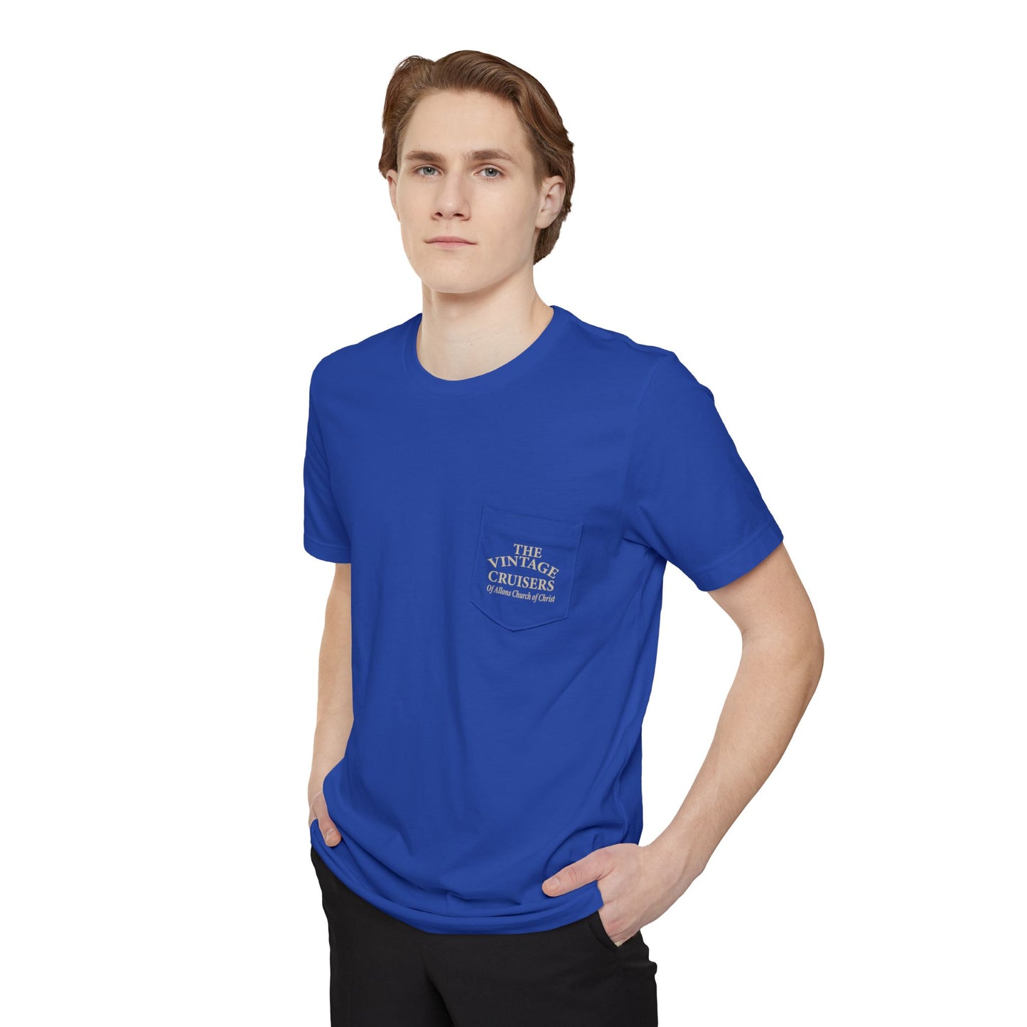 Retro Allons Church of Christ Pocket T-shirt