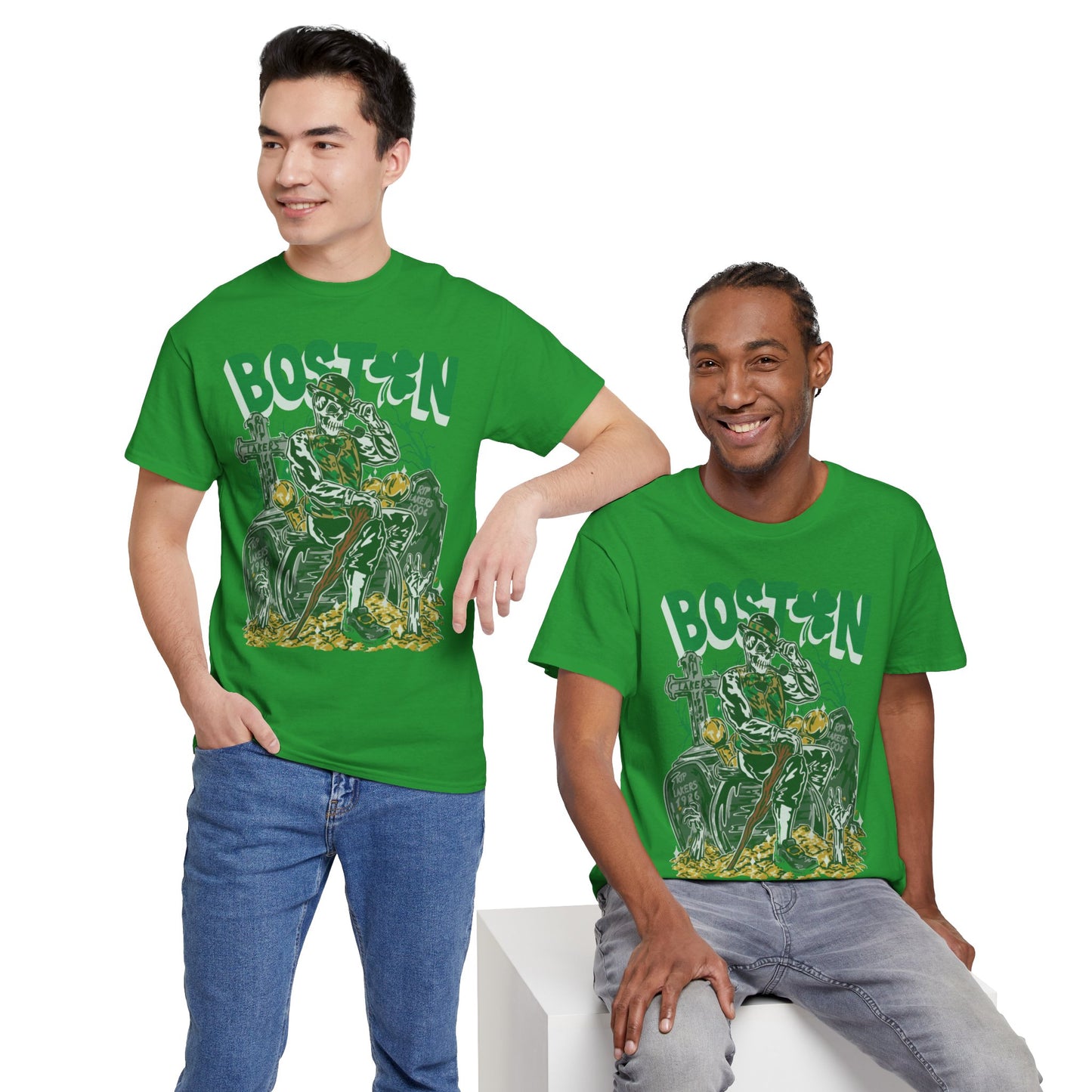 Boston Graphic Tee, Unisex Heavy Cotton T-Shirt, Vintage Boston Shirt, Irish Pride Apparel, St. Patrick's Day Gift, Casual Wear