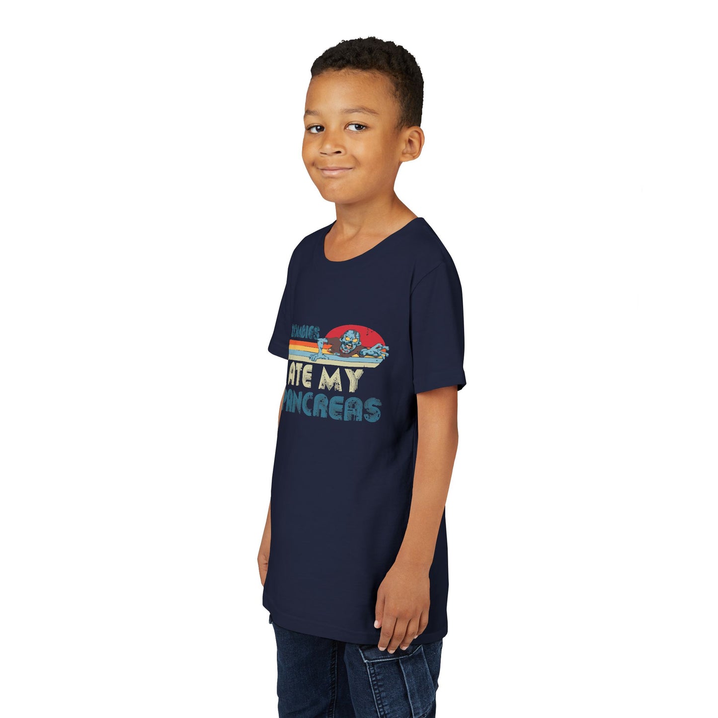 Youth Zombie Tee, Cute Graphic T-Shirt for Kids, Fun Short Sleeve Top, Halloween Costume, Gift for Little Horror Fans