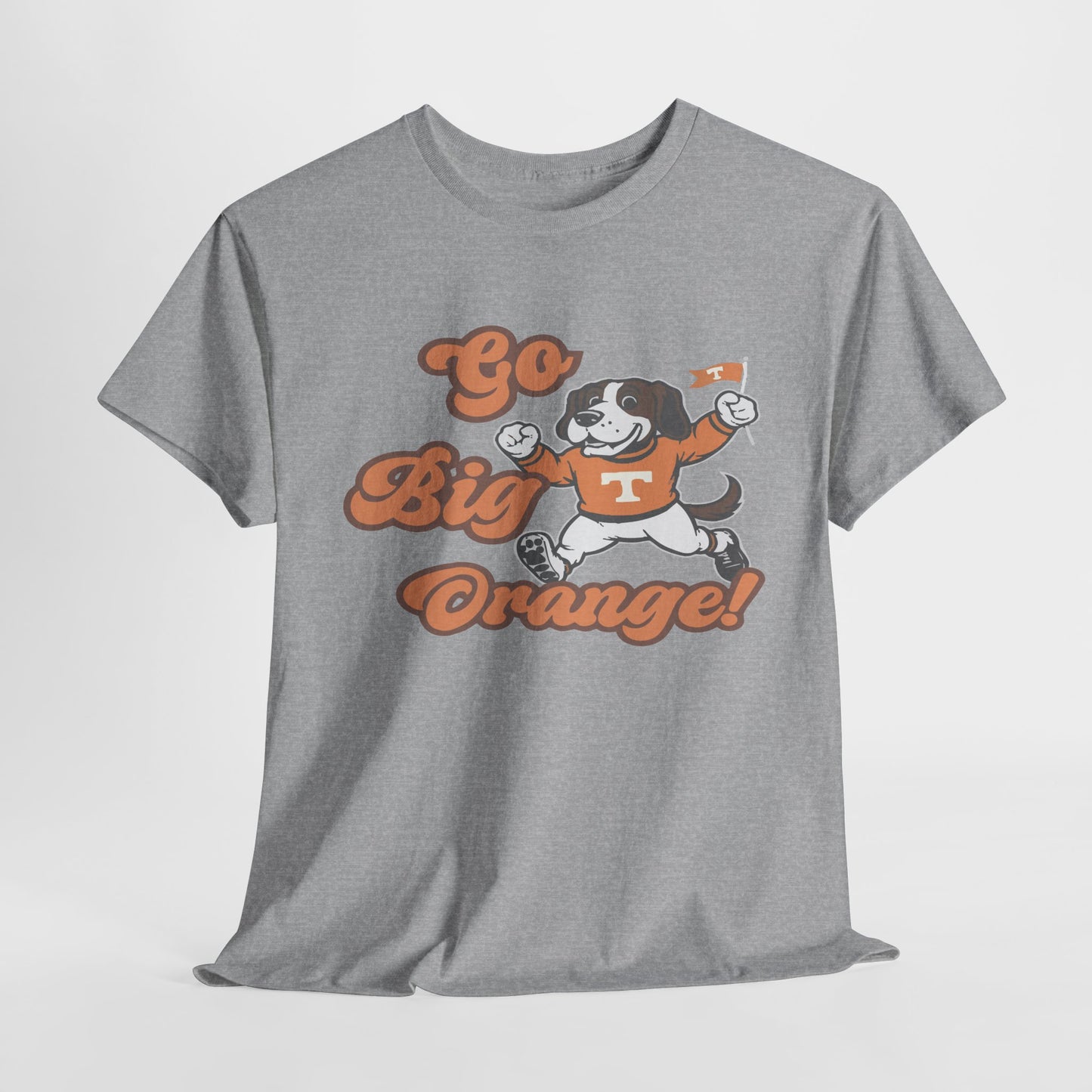 Go Big Orange Unisex Heavy Cotton Tee, Sports Fan Shirt, Casual Wear, College Game Day Top, Gift for Sports Enthusiasts