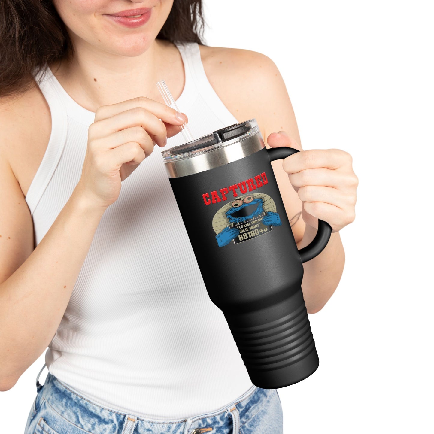 Adventure-Ready Insulated Travel Mug - 40oz with 'Captured' Design