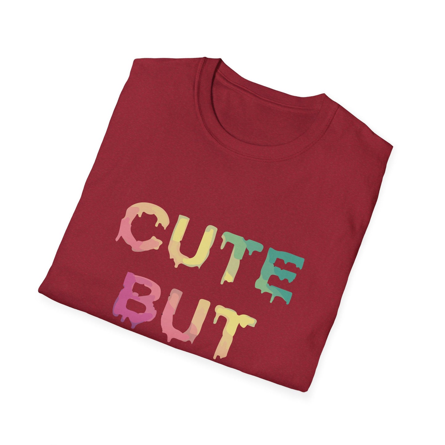 Cute But Psycho Unisex Softstyle T-Shirt, Trendy Graphic Tee, Casual Fashion, Gift for Friends, Everyday Wear, Birthday Present