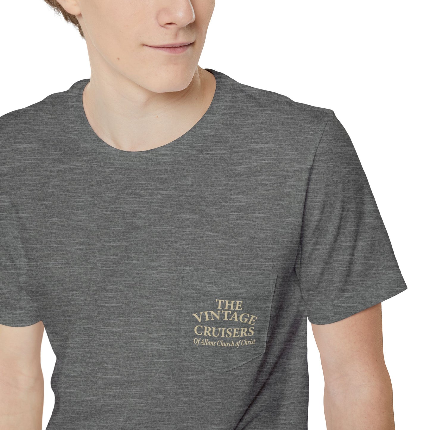Retro Allons Church of Christ Pocket T-shirt