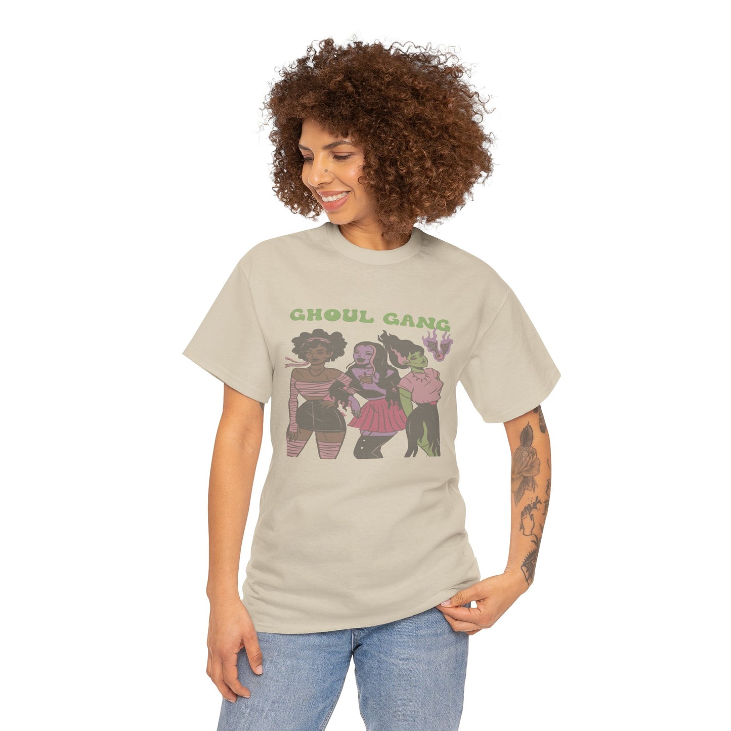 Ghoul Gang Unisex Heavy Cotton Tee | Halloween T-Shirt, Spooky Apparel, Gothic Fashion, Funny Gift, Group Costume