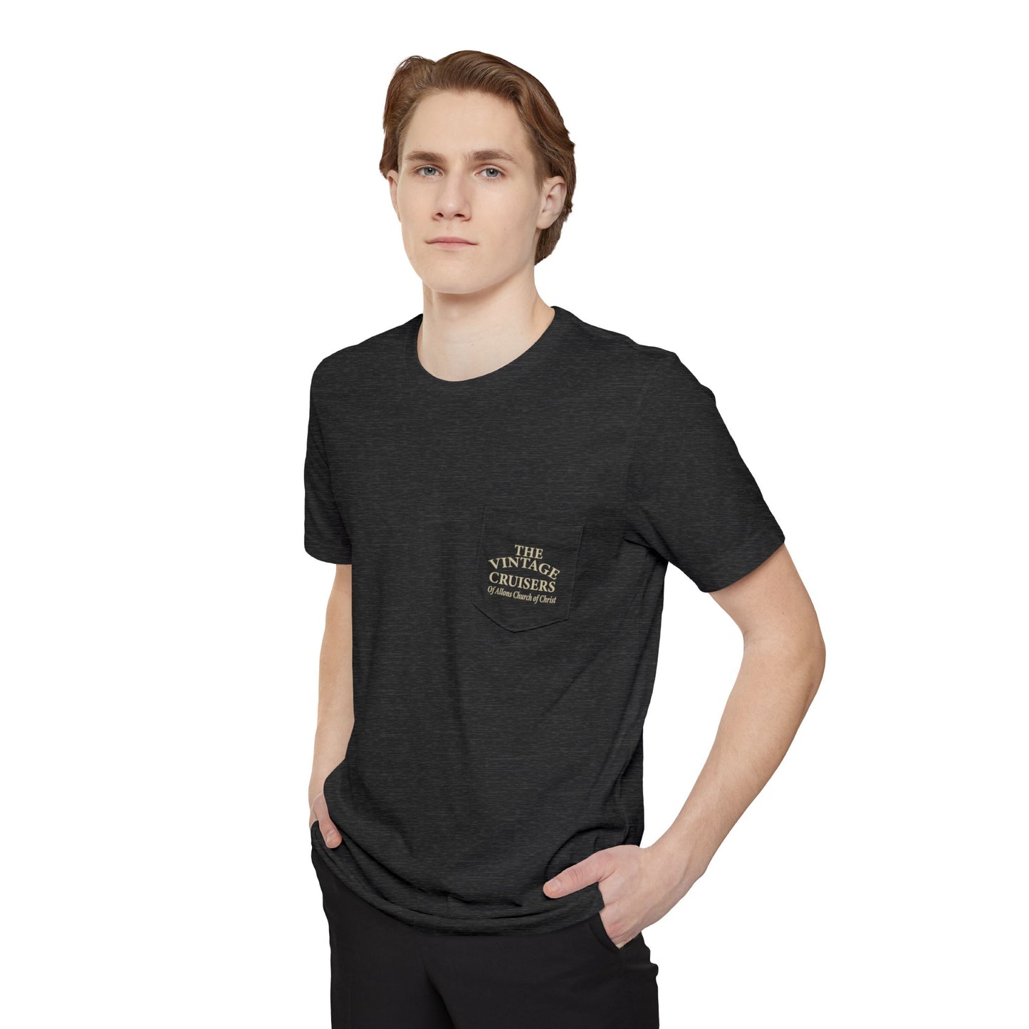 Retro Allons Church of Christ Pocket T-shirt