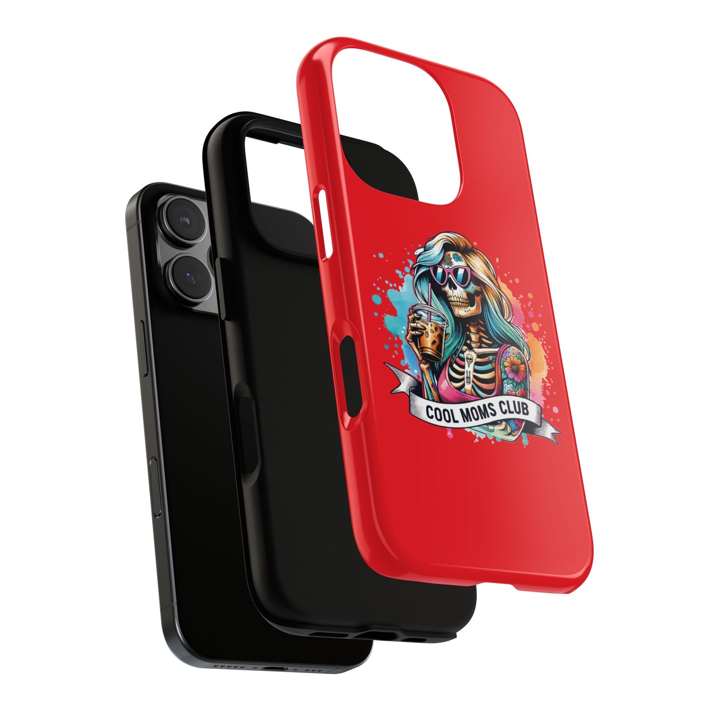 Cool Moms Club Phone Case - Tough Cases, Funky Phone Cover, Gift for Moms, Skeleton Design, Trendy Tech Accessories