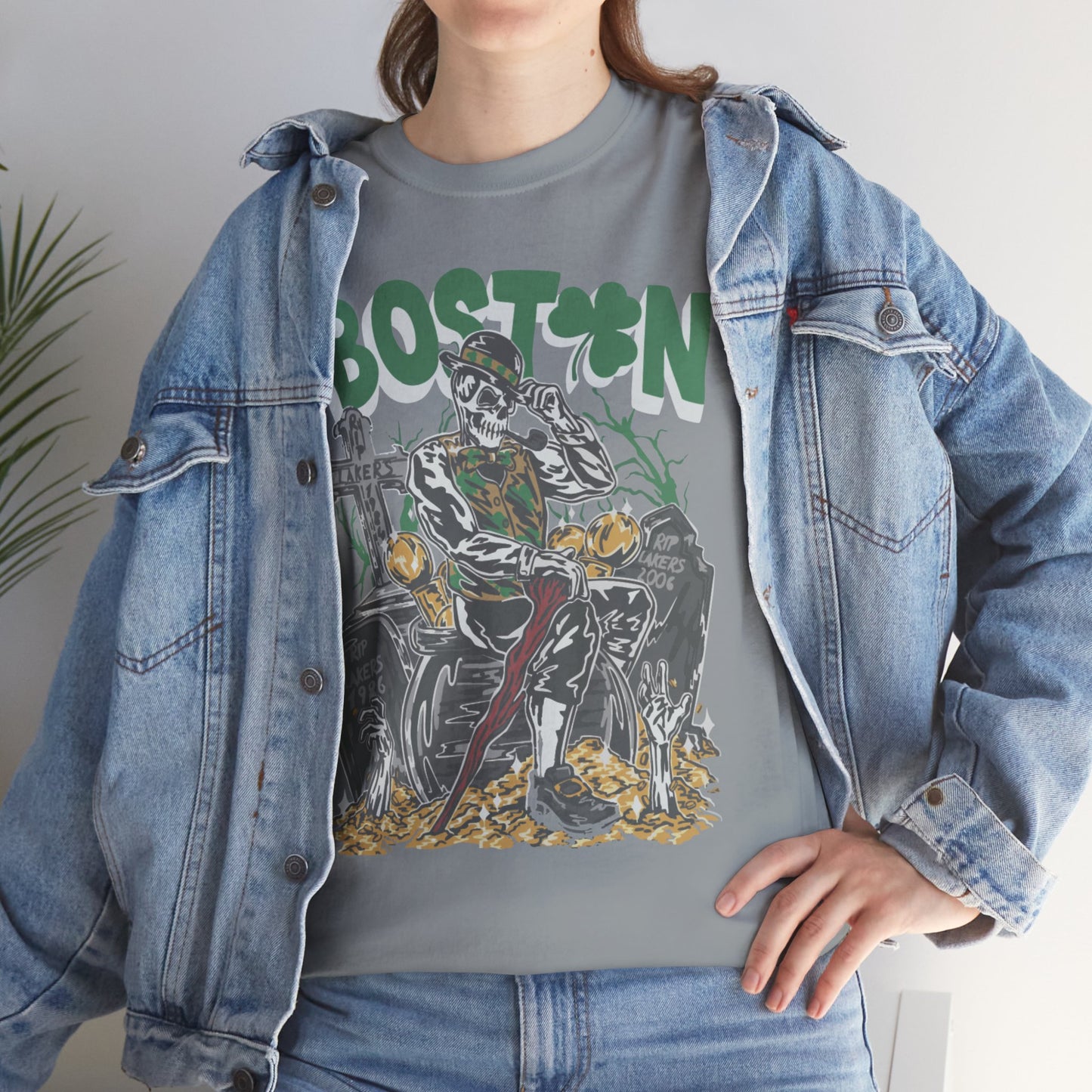 Boston Graphic Tee, Unisex Heavy Cotton T-Shirt, Vintage Boston Shirt, Irish Pride Apparel, St. Patrick's Day Gift, Casual Wear