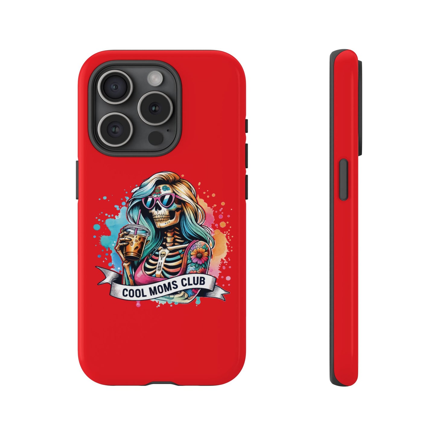 Cool Moms Club Phone Case - Tough Cases, Funky Phone Cover, Gift for Moms, Skeleton Design, Trendy Tech Accessories