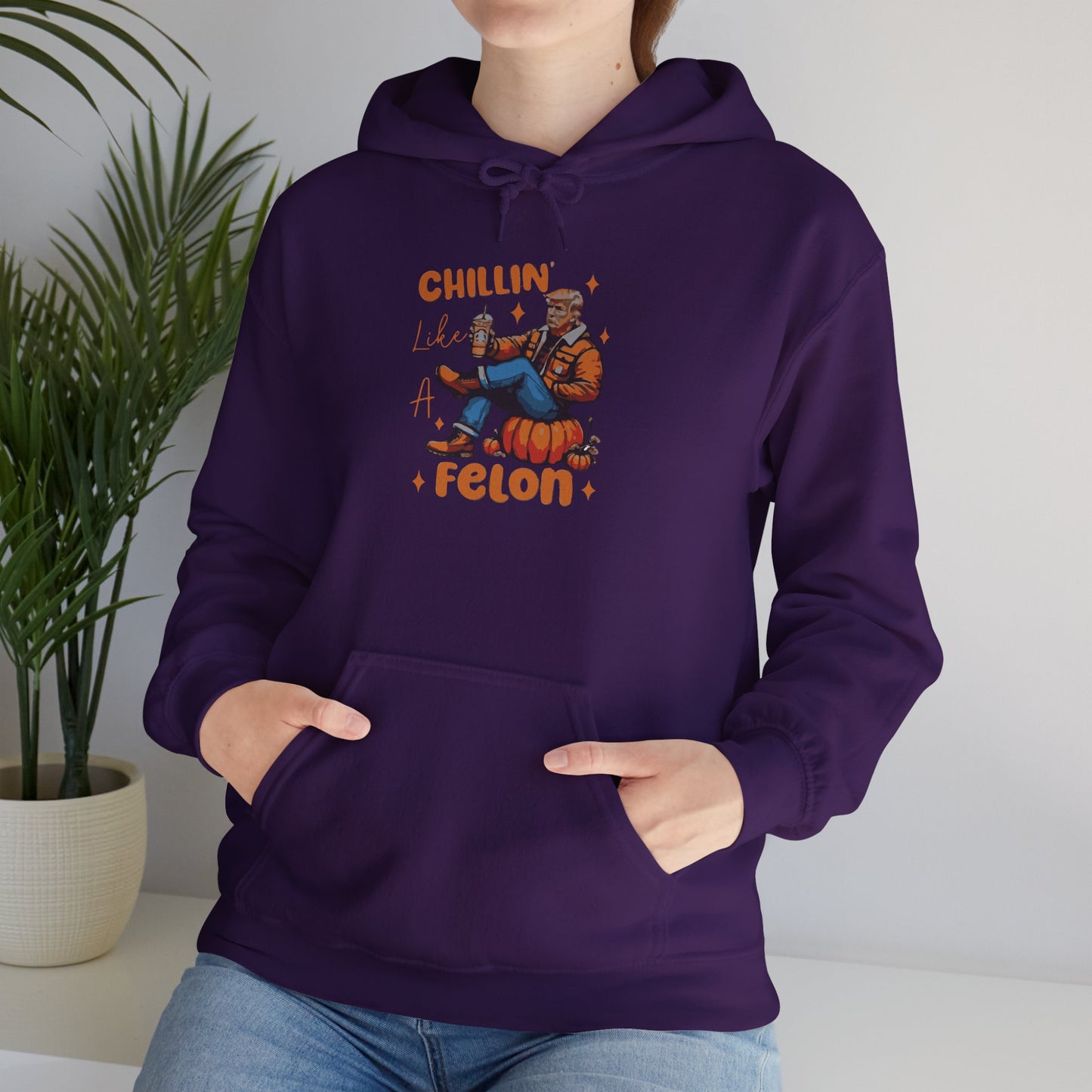 Chillin' Like a Felon Hoodie - Cozy Unisex Sweatshirt for Fall Celebrations