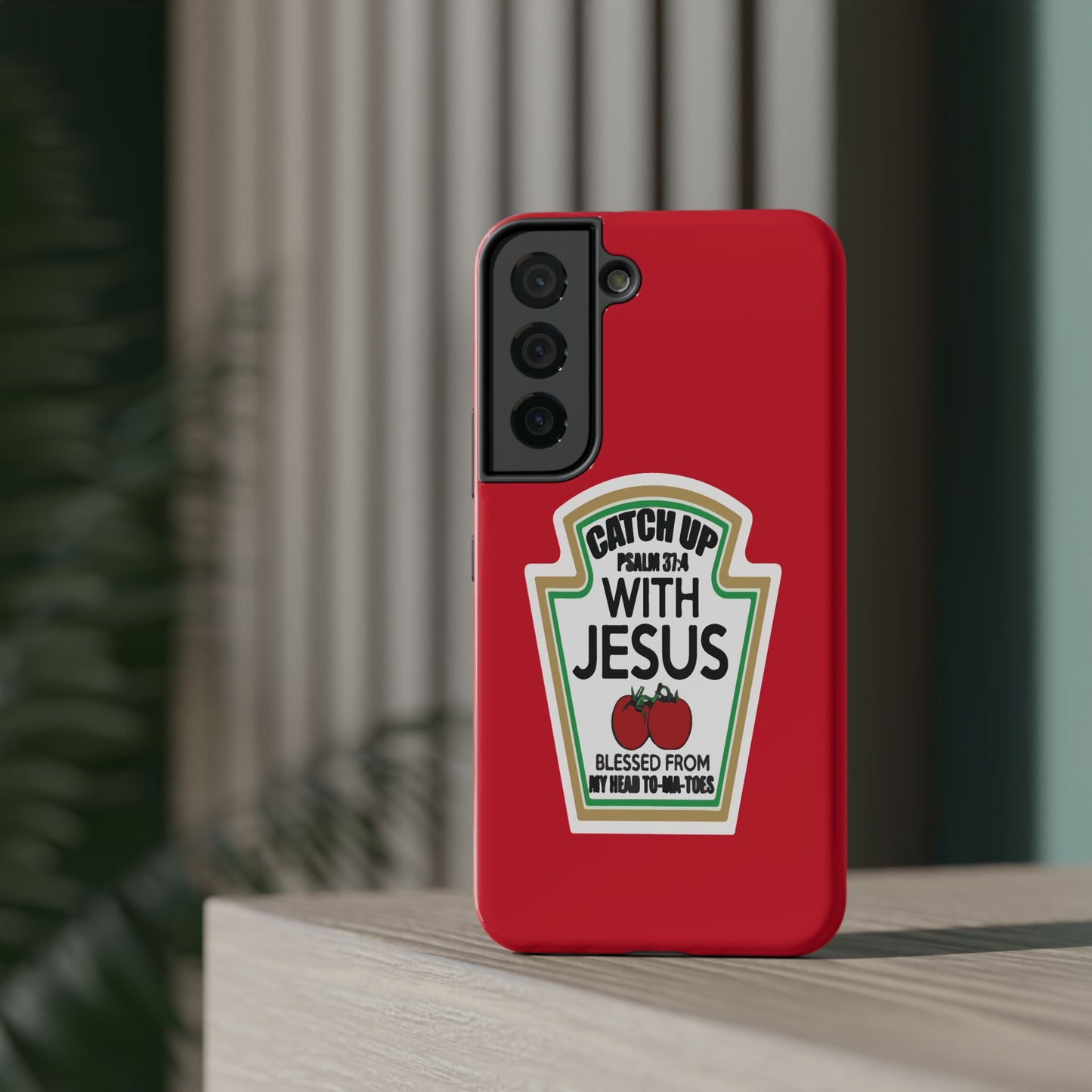 Fun Christian Phone Case, Catch Up with Jesus, Impact-Resistant, Faith-Based Gift, Religious Accessories, Bible Verses