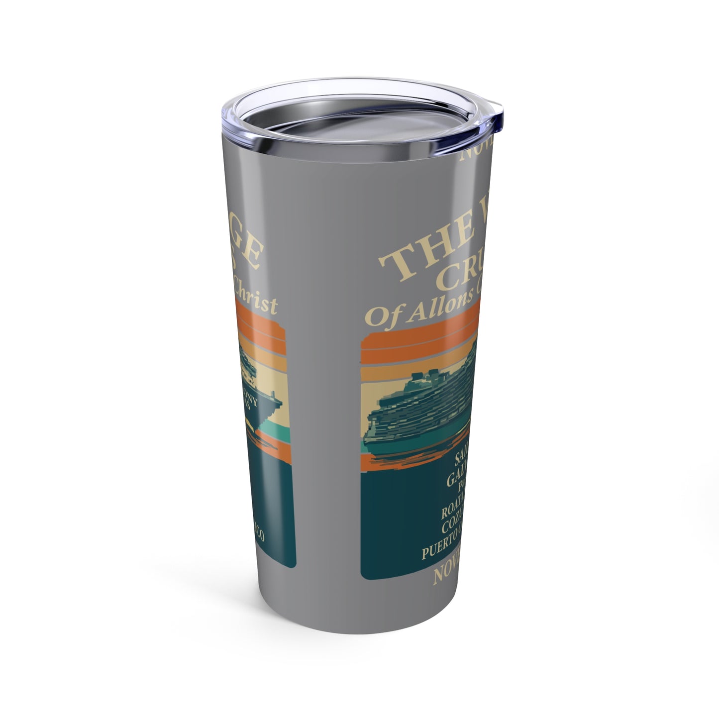 Vintage Cruise Ship Tumbler 20oz, Personalized Travel Mug, Nautical Travel Cup, Gifts for Travelers, Sailing Souvenir
