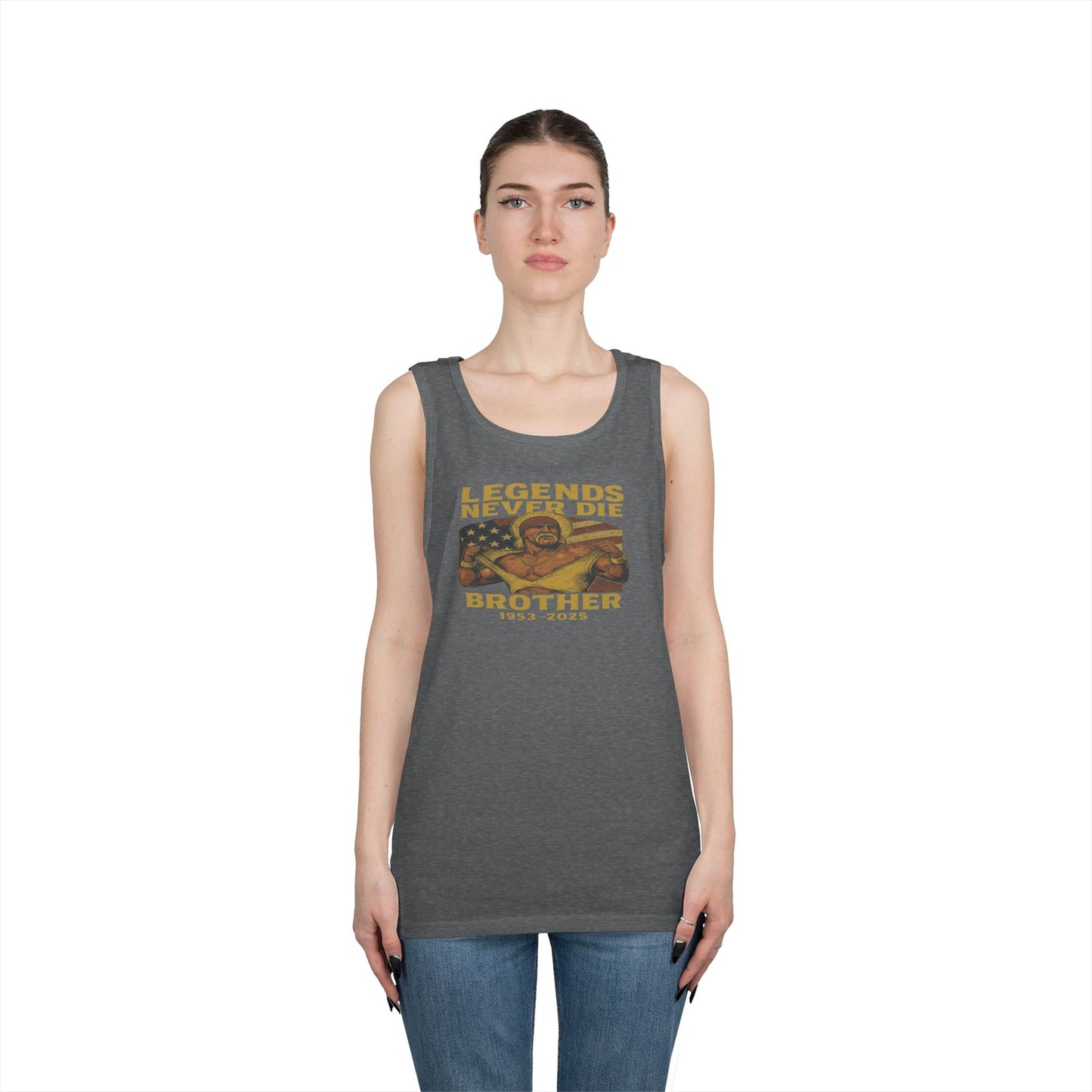 Unisex Heavy Cotton Tank Top | Legends Never Die Brother, Memorial Gift, Casual Wear, Summer Outfit, Unique Tribute