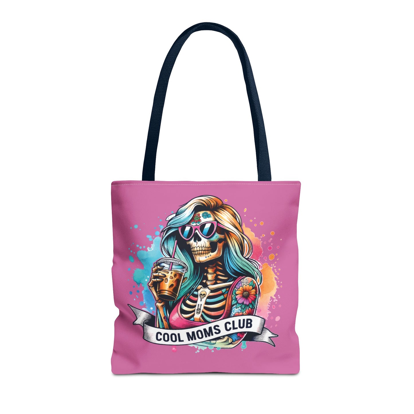 Cool Moms Club Tote Bag, Fun Tote, Sisterhood Gift, Beach Bag, Halloween Accessory, Colorful Shoulder Bag