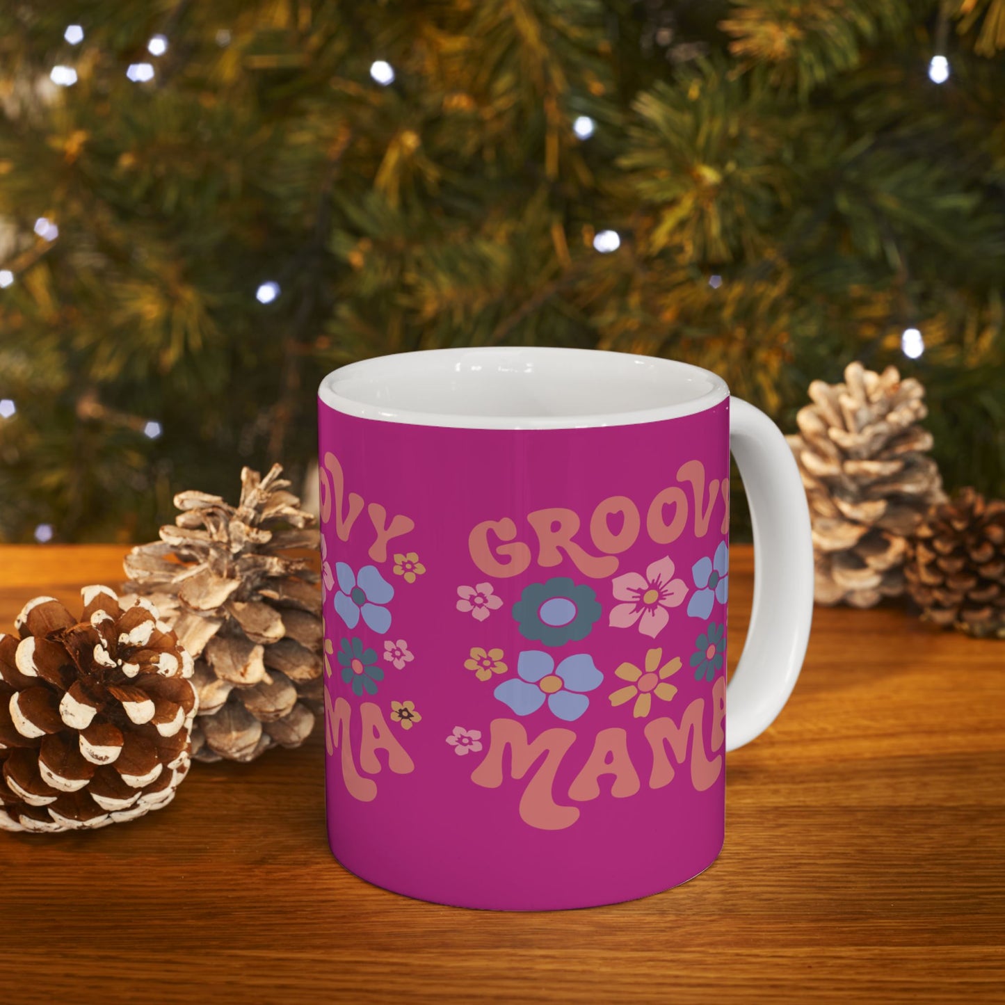 Groovy Mama Ceramic Mug - Colorful Floral Design, Perfect for Mother’s Day or Everyday Use