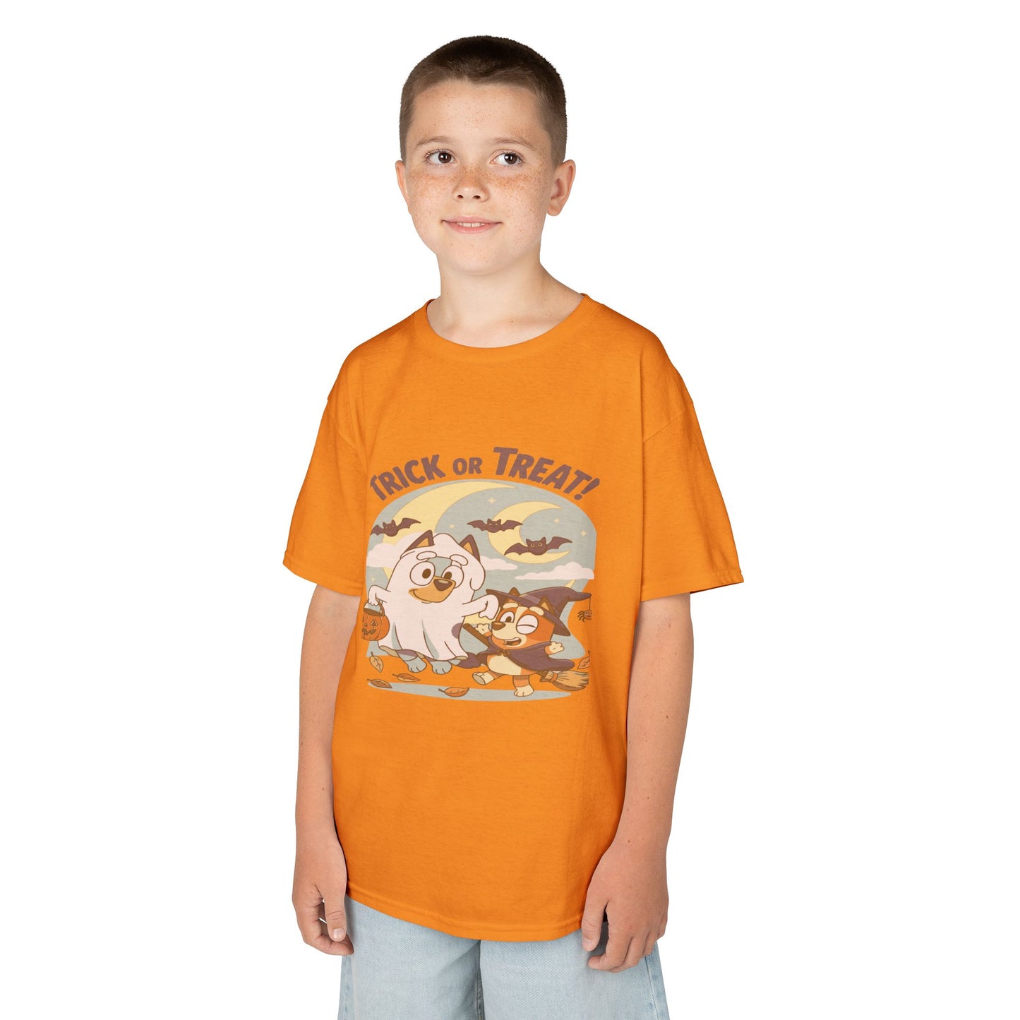 Kids Halloween T-Shirt, Trick or Treat Tee, Fun Ghost & Owl Shirt, Spooky Season Apparel, Cute Costume Top for Kids