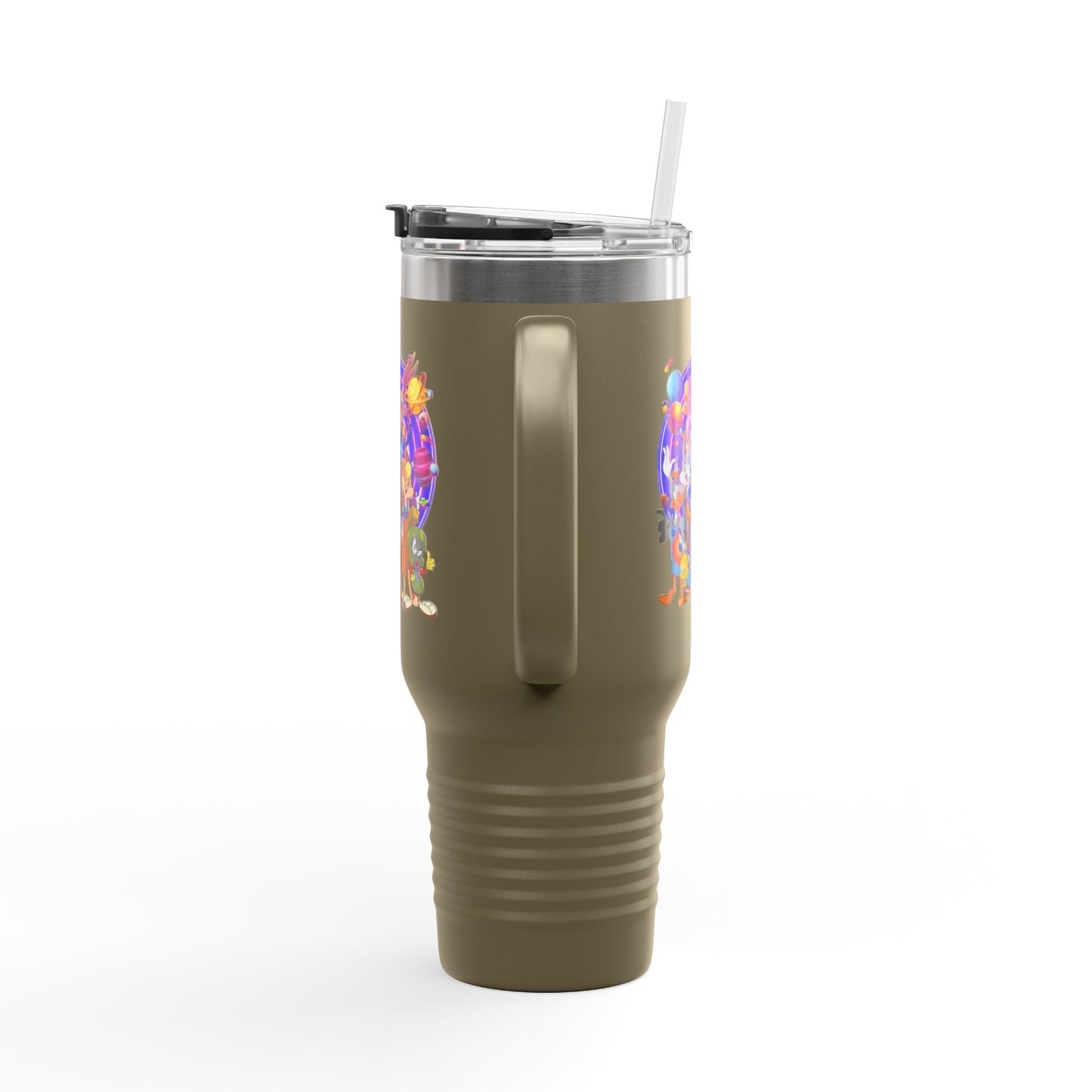 Colorful Insulated Travel Mug, 40oz - Fun for Road Trips, Tailgating, Hot Summer Days, Gift for Friends, Family, or Kids