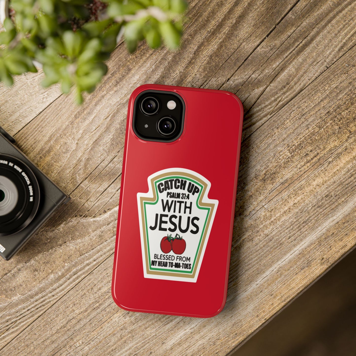 Fun Christian Phone Case, Catch Up with Jesus, Impact-Resistant, Faith-Based Gift, Religious Accessories, Bible Verses