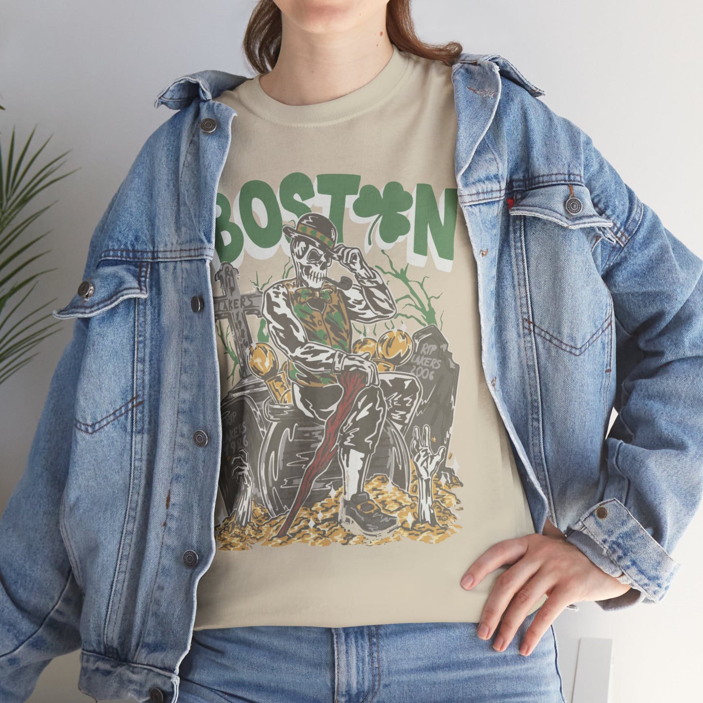 Boston Graphic Tee, Unisex Heavy Cotton T-Shirt, Vintage Boston Shirt, Irish Pride Apparel, St. Patrick's Day Gift, Casual Wear