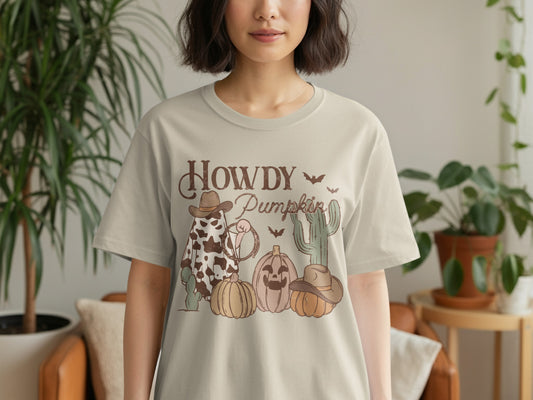 Howdy Pumpkin Graphic Design Casual Shirt product type