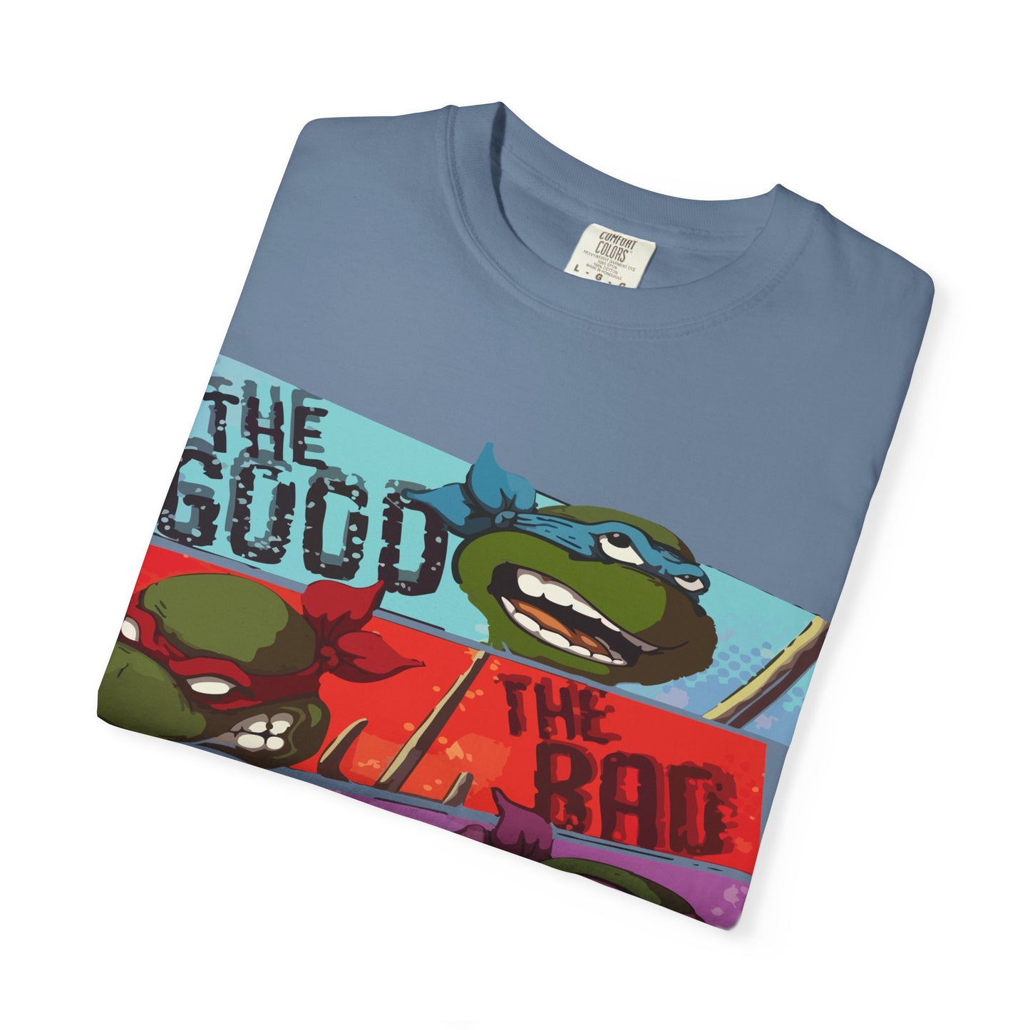 Unisex Garment-Dyed T-Shirt - Ninja Turtle Humor Tee - The Good, The Bad, The Nerd, The Mike