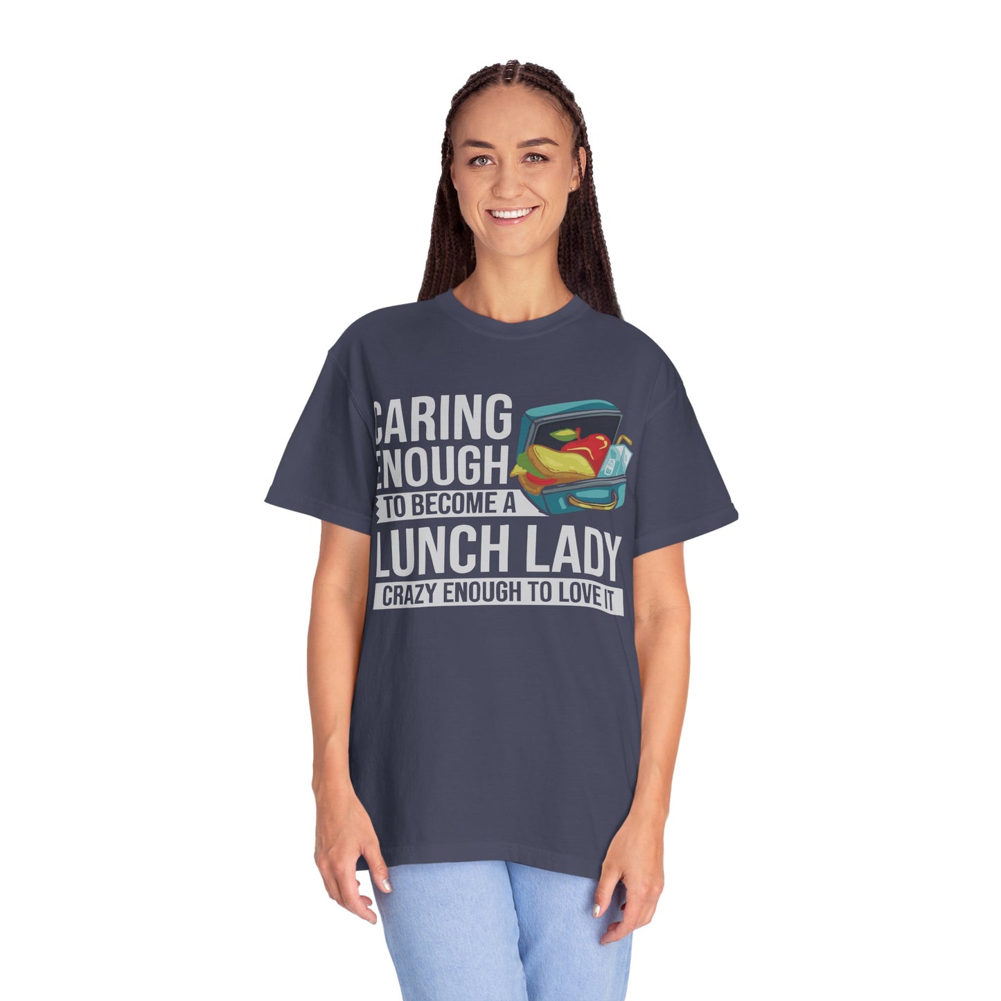 Lunch Lady Humor Unisex T-Shirt, Caring Enough to Become a Lunch Lady, Teacher Gift, Appreciation Gift, Funny T-Shirt, School Staff Tee