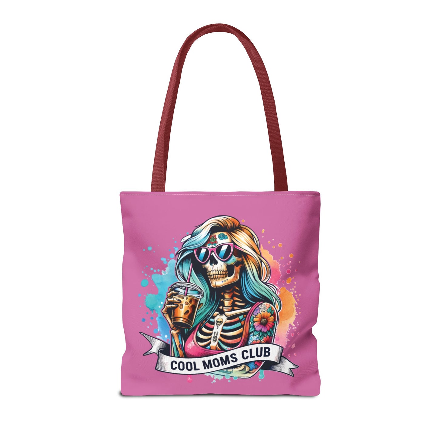 Cool Moms Club Tote Bag, Fun Tote, Sisterhood Gift, Beach Bag, Halloween Accessory, Colorful Shoulder Bag
