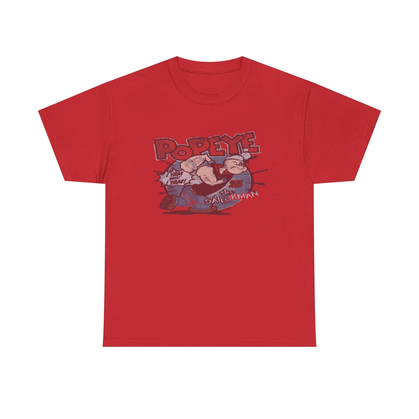 Popeye Illustration Unisex Heavy Cotton Tee, Cartoon T-Shirt, Gift for Fans, Casual Wear, Retro Design, Comfortable Top