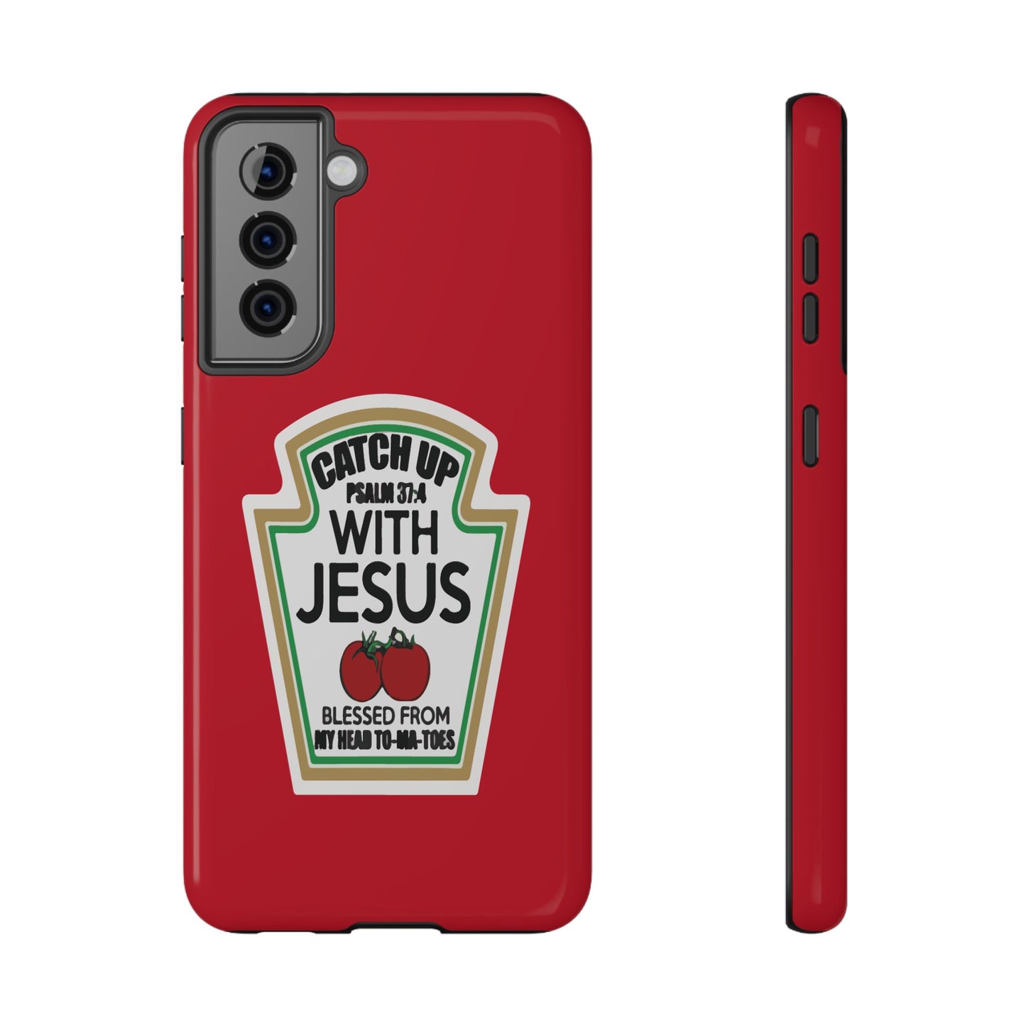 Fun Christian Phone Case, Catch Up with Jesus, Impact-Resistant, Faith-Based Gift, Religious Accessories, Bible Verses