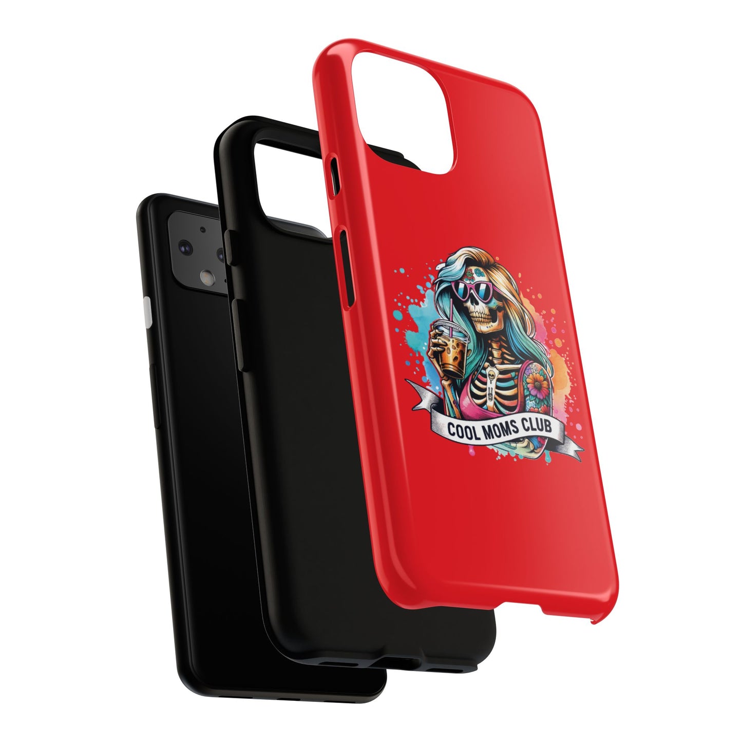 Cool Moms Club Phone Case - Tough Cases, Funky Phone Cover, Gift for Moms, Skeleton Design, Trendy Tech Accessories