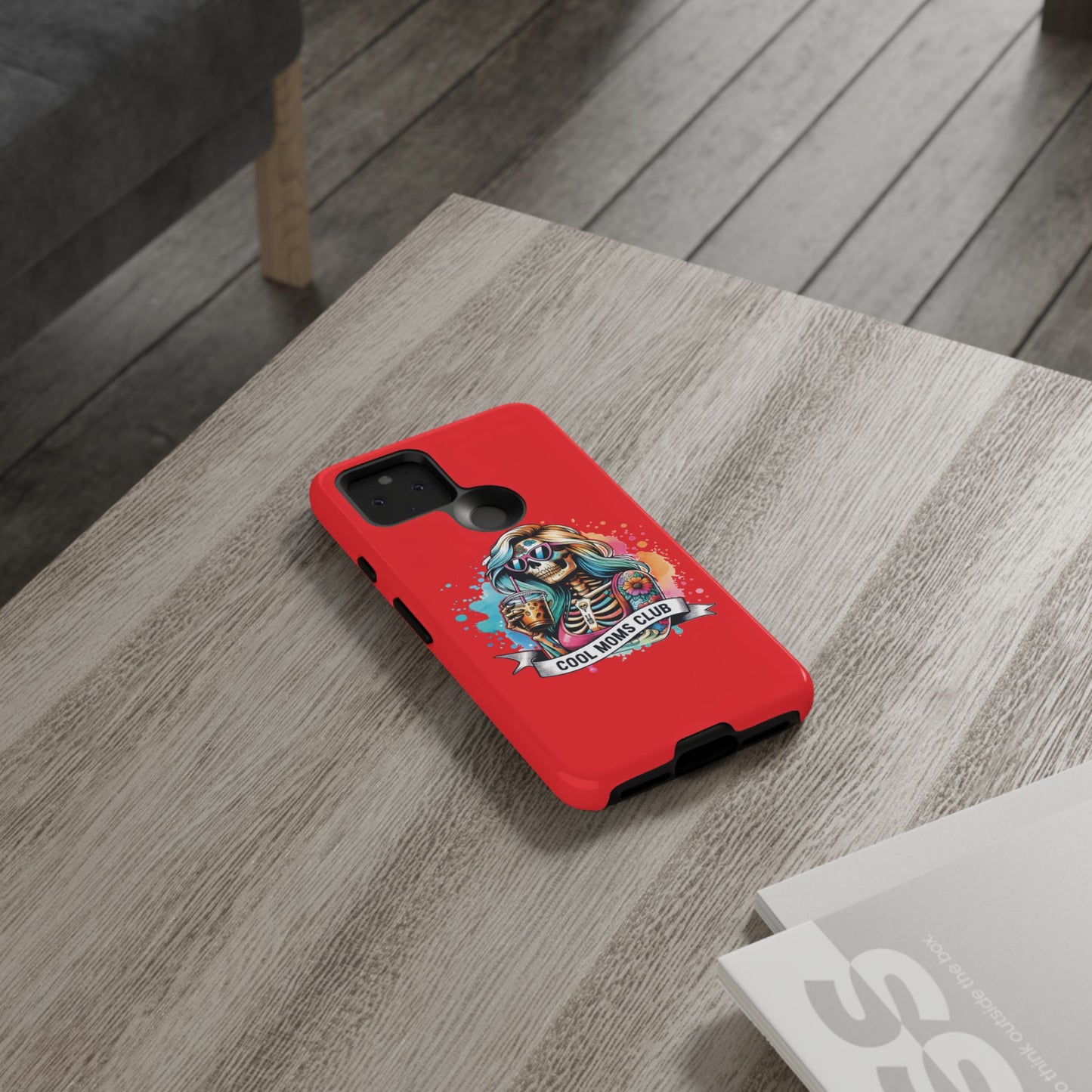 Cool Moms Club Phone Case - Tough Cases, Funky Phone Cover, Gift for Moms, Skeleton Design, Trendy Tech Accessories